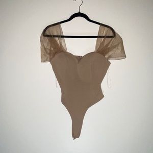 Organza Sleeve Bodysuit